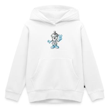 Bombe de peinture cartoon - Sweat Premium à capuche enfant bio - blanc - Devant - AI Model Kid Female (0cm)