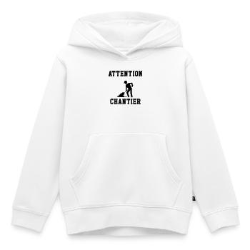 Warning Site - Kids Premium Organic Hoodie - white - Front - AI Model Kid Female (0cm)