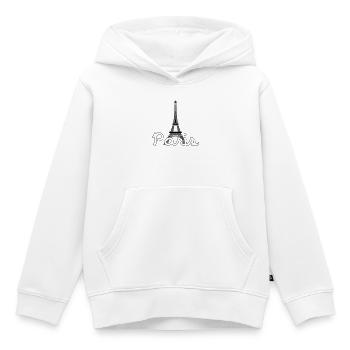 Paris - Sweat Premium à capuche enfant bio - blanc - Devant - AI Model Kid Female (0cm)