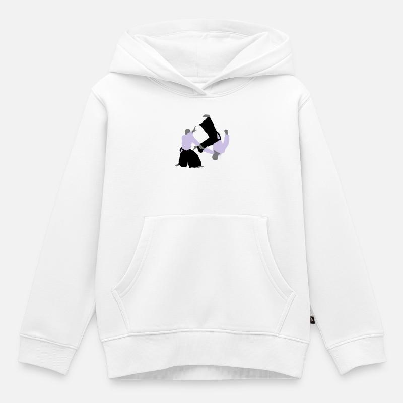 aikido - Sweat Premium à capuche enfant bio - blanc