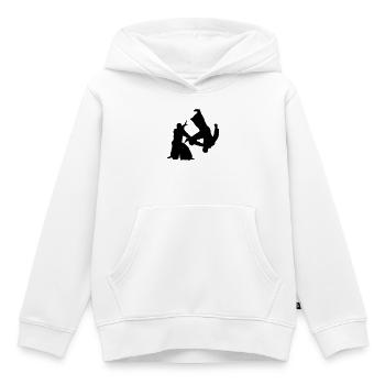 aikido - Sweat Premium à capuche enfant bio - blanc - Devant - AI Model Kid Female (0cm)