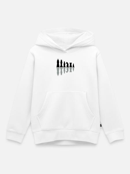 échecs - Sweat Premium à capuche enfant bio - blanc