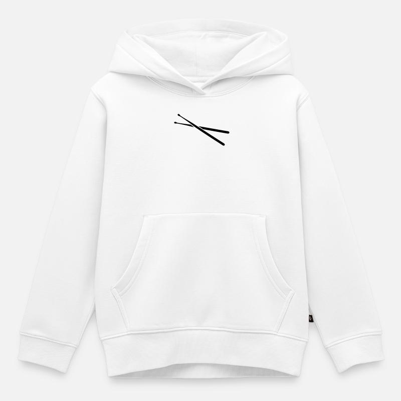 drums - Sweat Premium à capuche enfant bio - blanc
