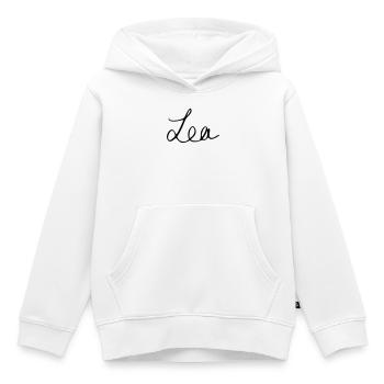 Lea - Kinder Premium Organic Hoodie - Weiß - Vorne - AI Model Kid Female (0cm)