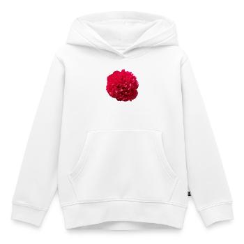 Bluete Pfingstrose rot - Kinder Premium Organic Hoodie - Weiß - Vorne - AI Model Kid Female (0cm)