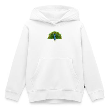Paon - Sweat Premium à capuche enfant bio - blanc - Devant - AI Model Kid Female (0cm)