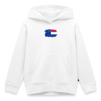 Fusion du drapeau néerlandais de l’UE - Sweat Premium à capuche enfant bio - blanc - Devant - AI Model Kid Female (0cm)