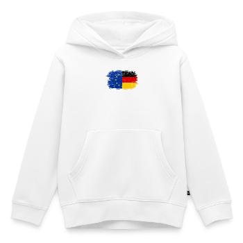 Flag Fusion EUGermany Brush - Sweat Premium à capuche enfant bio - blanc - Devant - AI Model Kid Female (0cm)