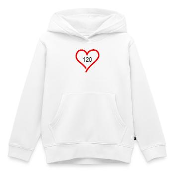 Tempo 120 - Kinder Premium Organic Hoodie - Weiß - Vorne - AI Model Kid Female (0cm)