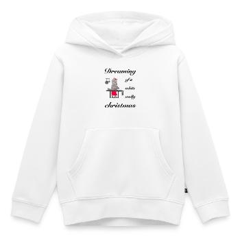 Noël laineux blanc, loup emblématique - Sweat Premium à capuche enfant bio - blanc - Devant - AI Model Kid Female (0cm)