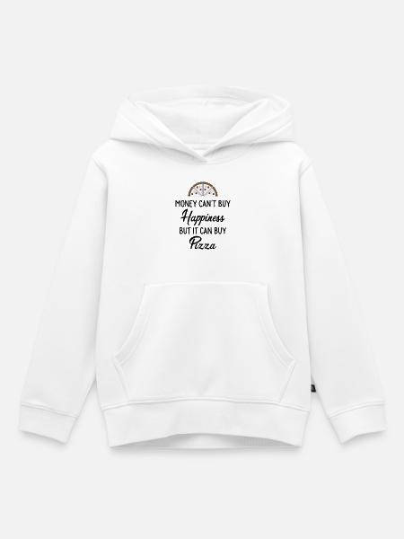 Pizza - Kinder Premium Organic Hoodie - Weiß