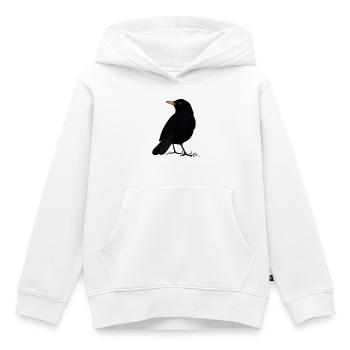 Merle - Sweat Premium à capuche enfant bio - blanc - Devant - AI Model Kid Female (0cm)