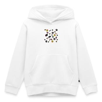 Illustration colorée de bonbons de réglisse Pot-pourri - Sweat Premium à capuche enfant bio - blanc - Devant - AI Model Kid Female (0cm)