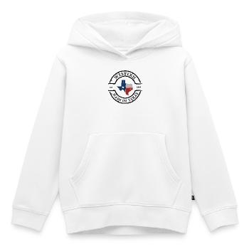 Contour du drapeau du Texas Lone Star - Sweat Premium à capuche enfant bio - blanc - Devant - AI Model Kid Female (0cm)