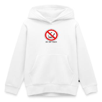 Do Not Touch - Sweat Premium à capuche enfant bio - blanc - Devant - AI Model Kid Female (0cm)