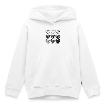 Neun Herzen - Kinder Premium Organic Hoodie - Weiß - Vorne - AI Model Kid Female (0cm)