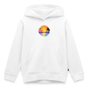 Sommer Sonnenuntergang Strand Aquarell - Kinder Premium Organic Hoodie - Weiß - Vorne - AI Model Kid Female (0cm)