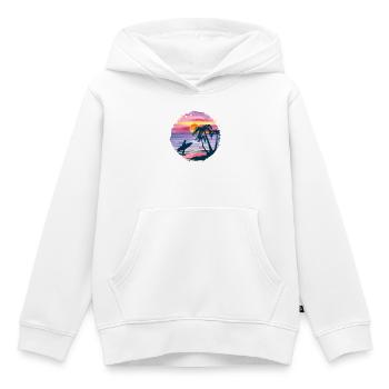 Aquarelle de plage de coucher de soleil d’été - Sweat Premium à capuche enfant bio - blanc - Devant - AI Model Kid Female (0cm)