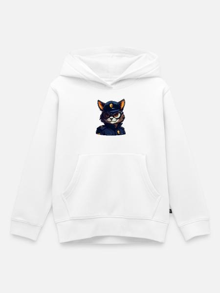 Katzen Polizei - Kinder Premium Organic Hoodie - Weiß