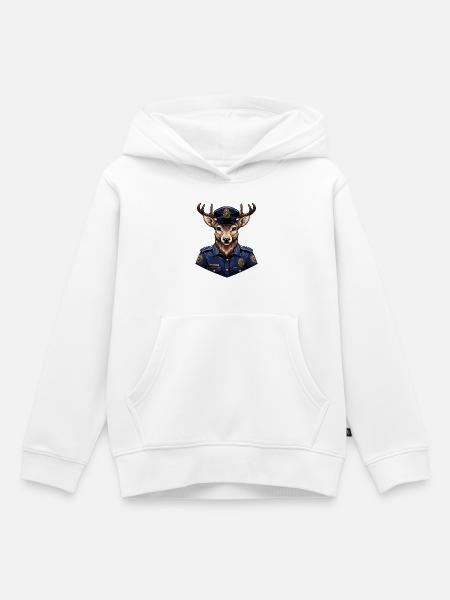 Hirsch Polizei - Kinder Premium Organic Hoodie - Weiß