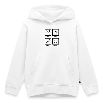 Kochen Tägliche Routine - Kinder Premium Organic Hoodie - Weiß - Vorne - AI Model Kid Female (0cm)