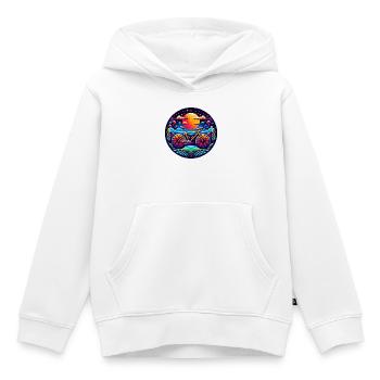 L’abstraction cycliste pour les cyclistes - Sweat Premium à capuche enfant bio - blanc - Devant - AI Model Kid Female (0cm)