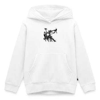 Rennrad Fahrrad Radsport Skizze schwarz weiss - Kinder Premium Organic Hoodie - Weiß - Vorne - AI Model Kid Female (0cm)