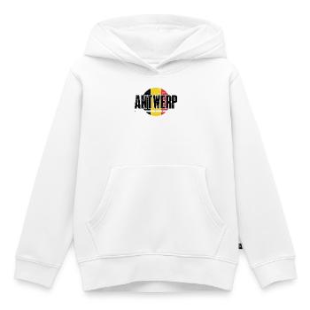 We Emblem Split Gelb Rot - Kinder Premium Organic Hoodie - Weiß - Vorne - AI Model Kid Female (0cm)
