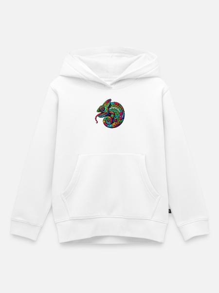 Chamäleon - Kinder Premium Organic Hoodie - Weiß