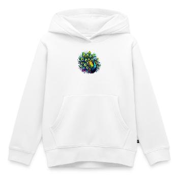 Pfau - Kinder Premium Organic Hoodie - Weiß - Vorne - AI Model Kid Female (0cm)