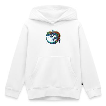 Gecko - Sweat Premium à capuche enfant bio - blanc - Devant - AI Model Kid Female (0cm)