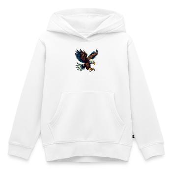 Eagle - Kids Premium Organic Hoodie - white - Front - AI Model Kid Female (0cm)