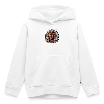 Amerikanisch Indianer Amerikanische Rote Haut - Kinder Premium Organic Hoodie - Weiß - Vorne - AI Model Kid Female (0cm)