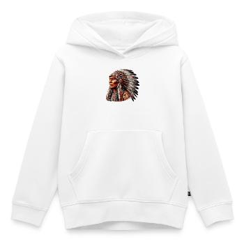 Amerikanisch Indianer Amerikanische Rote Haut - Kinder Premium Organic Hoodie - Weiß - Vorne - AI Model Kid Female (0cm)