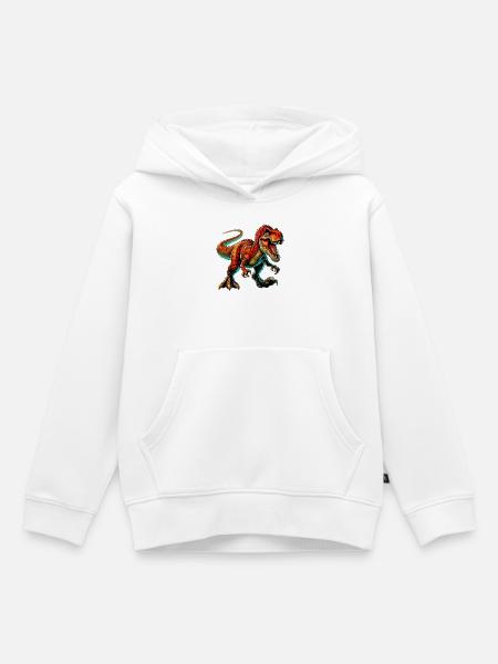Dinosaurier - Kinder Premium Organic Hoodie - Weiß