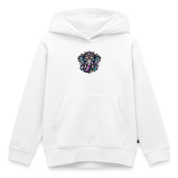Éléphant - Sweat Premium à capuche enfant bio - blanc - Devant - AI Model Kid Female (0cm)