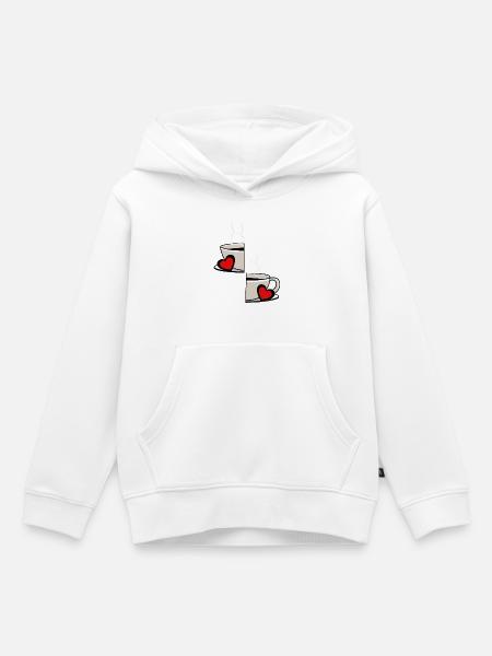 Valentin Kaffee Partnerschaft Kaffeetasse Partner - Kinder Premium Organic Hoodie - Weiß