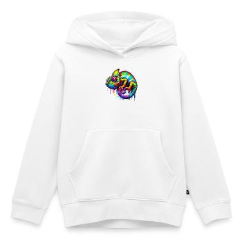 Kameleon - Kinder Premium hoodie biologisch - wit - Voor - AI Model Kid Female (0cm)