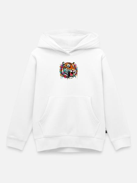 Tiger - Kinder Premium Organic Hoodie - Weiß