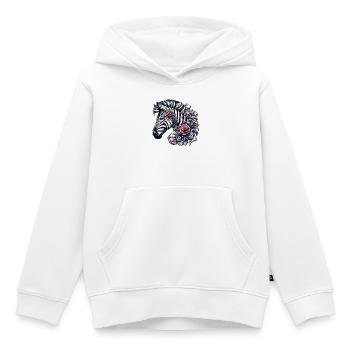 Zèbre - Sweat Premium à capuche enfant bio - blanc - Devant - AI Model Kid Female (0cm)
