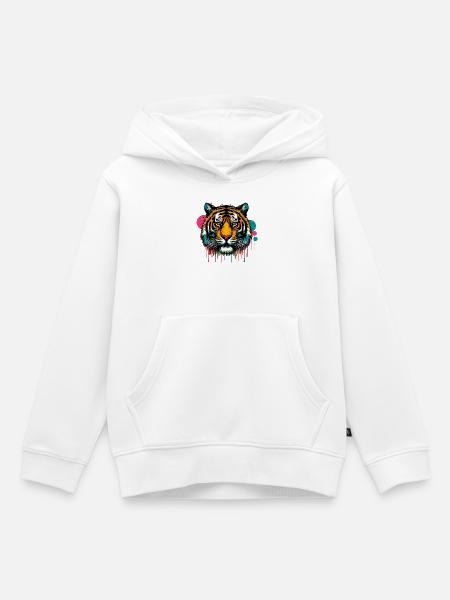 Tiger - Kinder Premium Organic Hoodie - Weiß