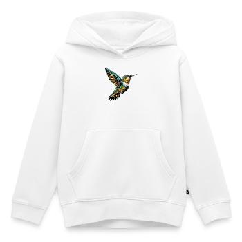 Colibri - Sweat Premium à capuche enfant bio - blanc - Devant - AI Model Kid Female (0cm)
