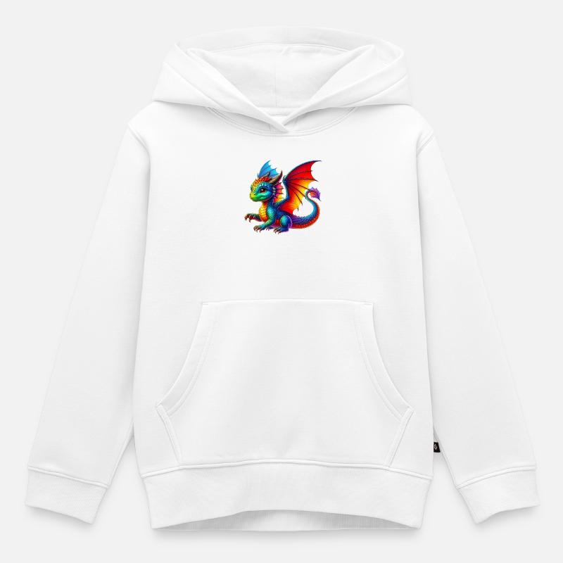 Dragon - Sweat Premium à capuche enfant bio - blanc
