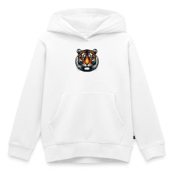 Tigre - Sweat Premium à capuche enfant bio - blanc - Devant - AI Model Kid Female (0cm)