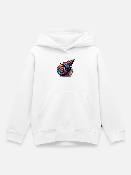 Muschel - Kinder Premium Organic Hoodie - Weiß