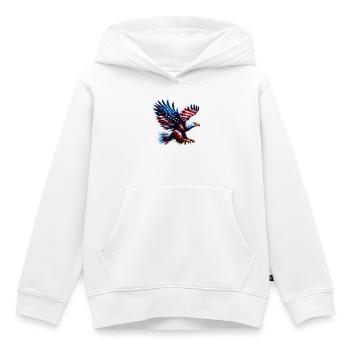 Eagle Flag USA USA Américain - Sweat Premium à capuche enfant bio - blanc - Devant - AI Model Kid Female (0cm)