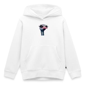 Maquillage d’autruche - Sweat Premium à capuche enfant bio - blanc - Devant - AI Model Kid Female (0cm)