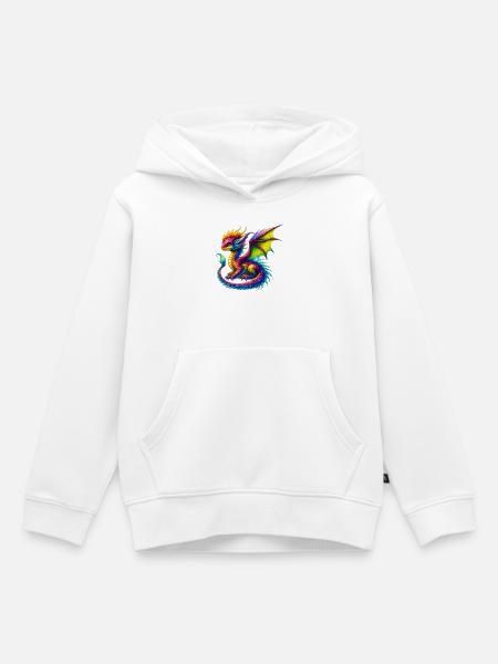Drache - Kinder Premium Organic Hoodie - Weiß