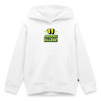 Beschwerdender Audois - Kinder Premium Organic Hoodie - Weiß - Vorne - AI Model Kid Female (0cm)