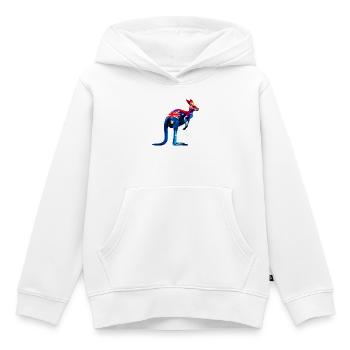 Kangourou - Sweat Premium à capuche enfant bio - blanc - Devant - AI Model Kid Female (0cm)